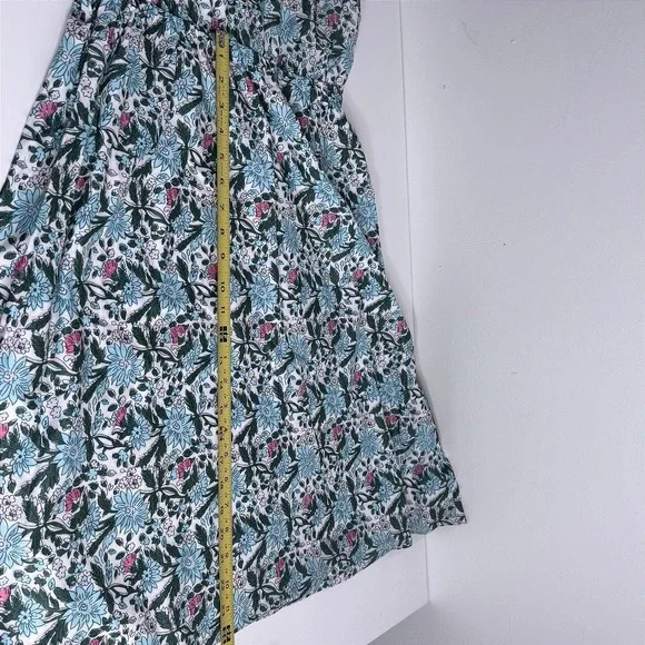 Talbots Floral Cotton Voile Split Neck Dress 8 Preppy Flow Midi Cottagecore Boho - Picture 12 of 13